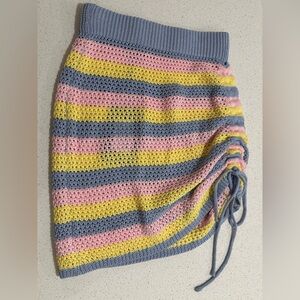 ✨NWT✨ PrettyLittleThing: Crochet Ruched Mini Skirt- Size XS (waist approx 11in)